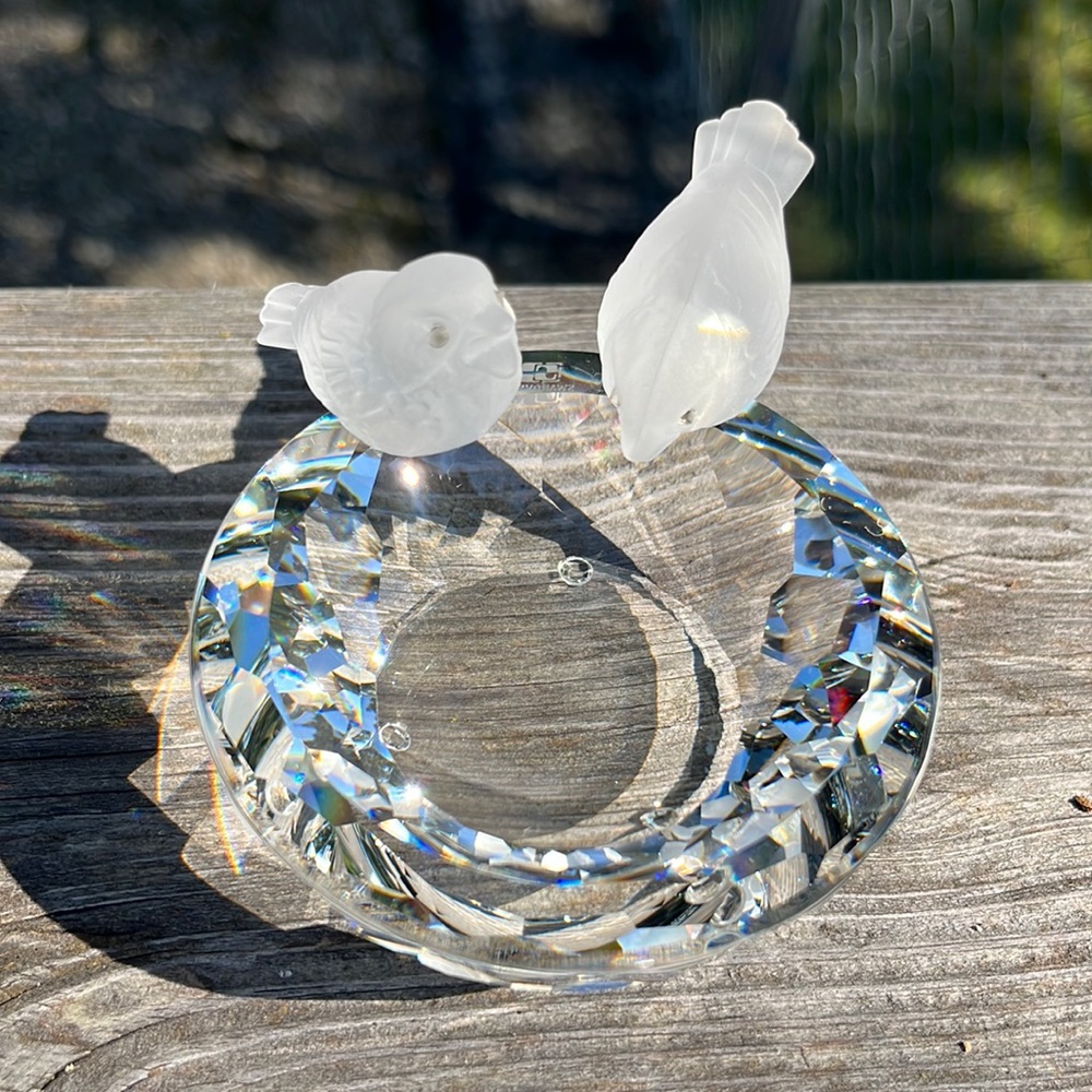 Swarovski crystal bird bath trinket jewelry dish
